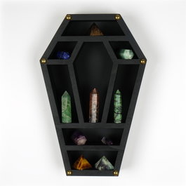 Hanah Home Cry038 Estantería decorativa de pared de madera maciza Negra